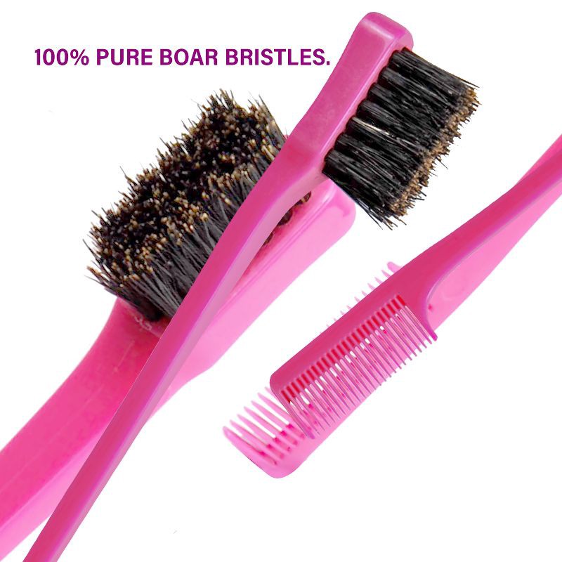 slide 5 of 5, Camryn's BFF Gentle Edges Double-Sided Hair Brush/Comb - Hot Pink, 1 ct