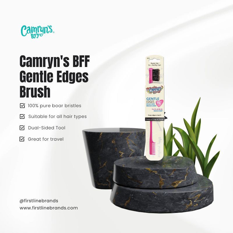 slide 6 of 6, Camryn's BFF Gentle Edges Double-Sided Hair Brush/Comb - Hot Pink, 1 ct