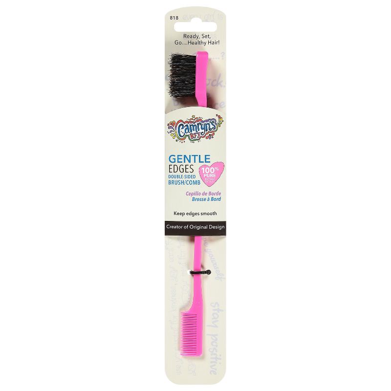 slide 1 of 5, Camryn's BFF Gentle Edges Double-Sided Hair Brush/Comb - Hot Pink, 1 ct