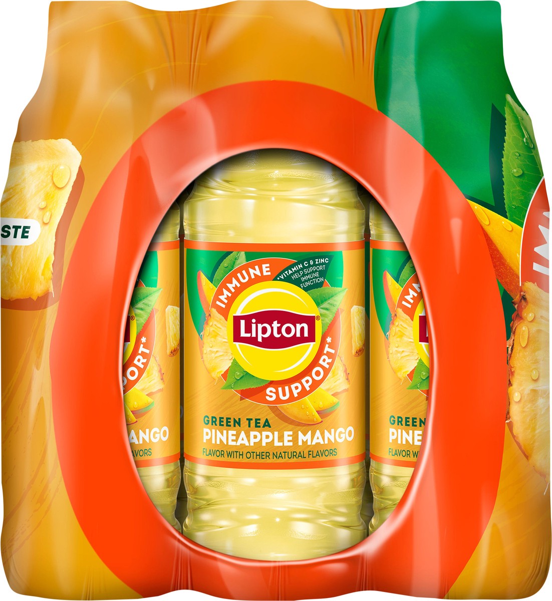 slide 3 of 3, Lipton Immune Support Green Tea Pineapple Mango 16.9 Fl Oz 12 Count, 