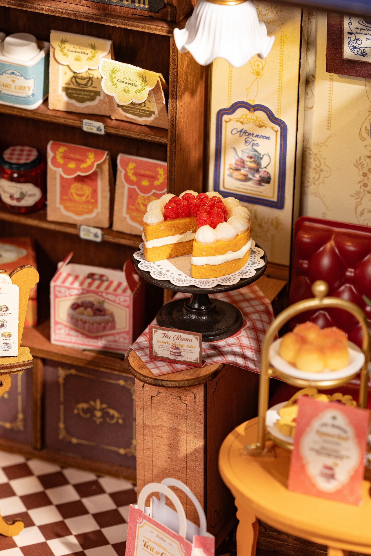 slide 3 of 9, Robotime Rolife Leisure Time Tea Room Diy Miniature House Kit, 9.45 in x 6.1 in x 7.09 in