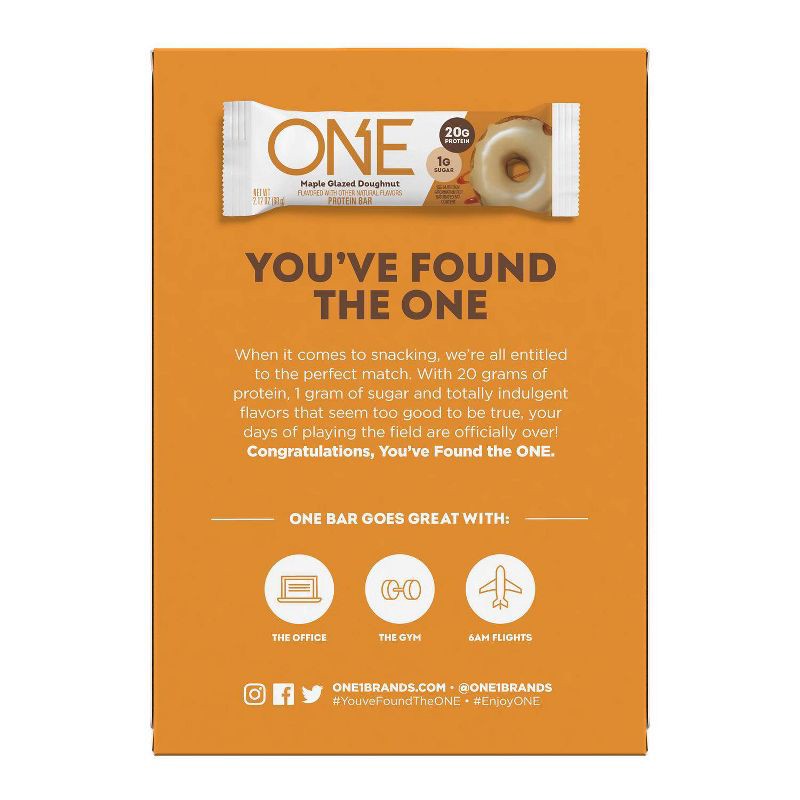 slide 7 of 9, ONE Bar Protein Bar - Maple Glazed Doughnut - 4ct, 4 ct