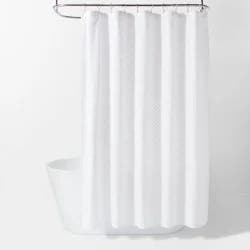 Dyed Clipped Diamond Shower Curtain White - Threshold™