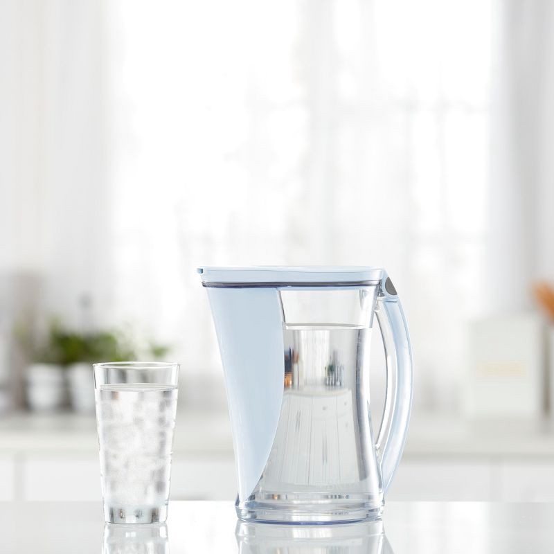 slide 6 of 9, Brita 12-Cup Stream Filter As You Pour Water Pitcher with 1 Filter, Cascade – Ice, 1 ct