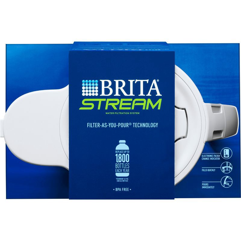 Brita 12-cup Stream Filter As You Pour Water Pitcher With 1 Filter