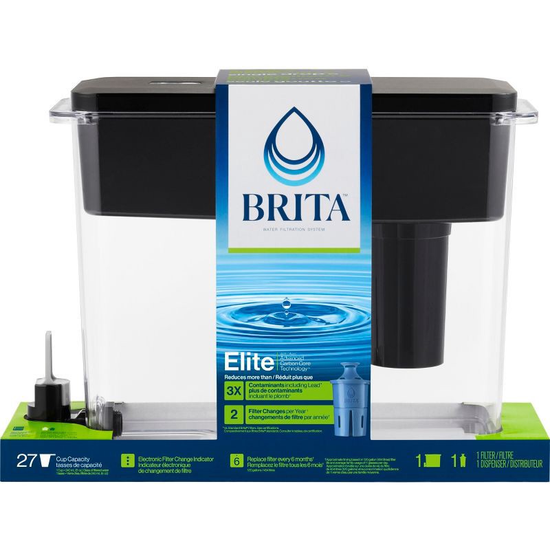 slide 2 of 17, Brita Extra Large 27-Cup UltraMax Filtered Water Dispenser with Filter - Jet Black, 1 ct