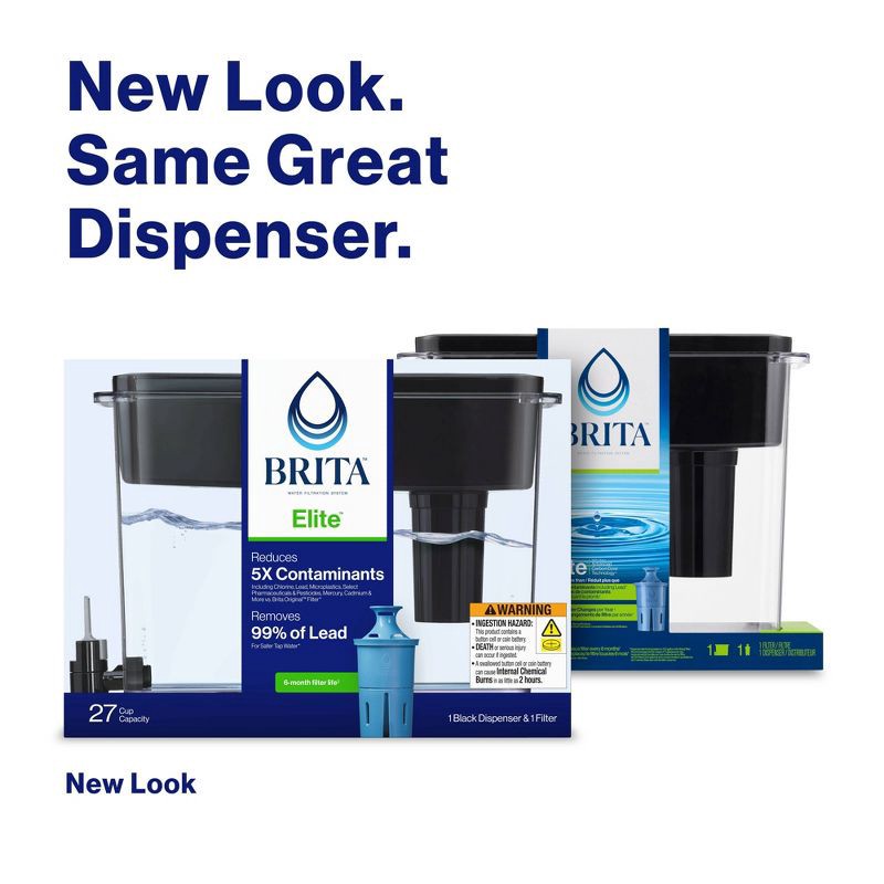 slide 3 of 16, Brita Extra Large 27-Cup UltraMax Filtered Water Dispenser with Filter - Jet Black, 1 ct