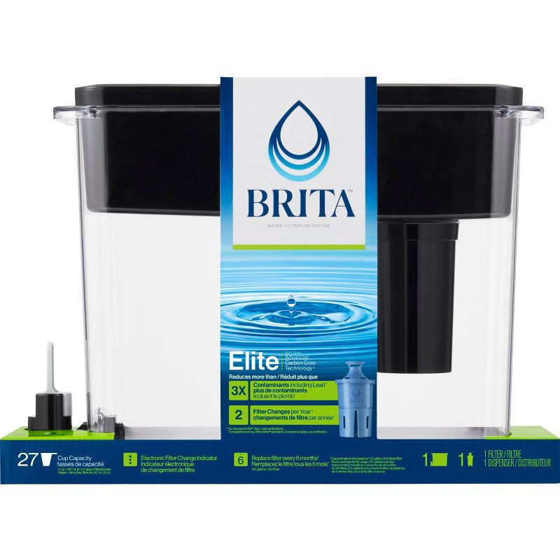 slide 12 of 17, Brita Extra Large 27-Cup UltraMax Filtered Water Dispenser with Filter - Jet Black, 1 ct