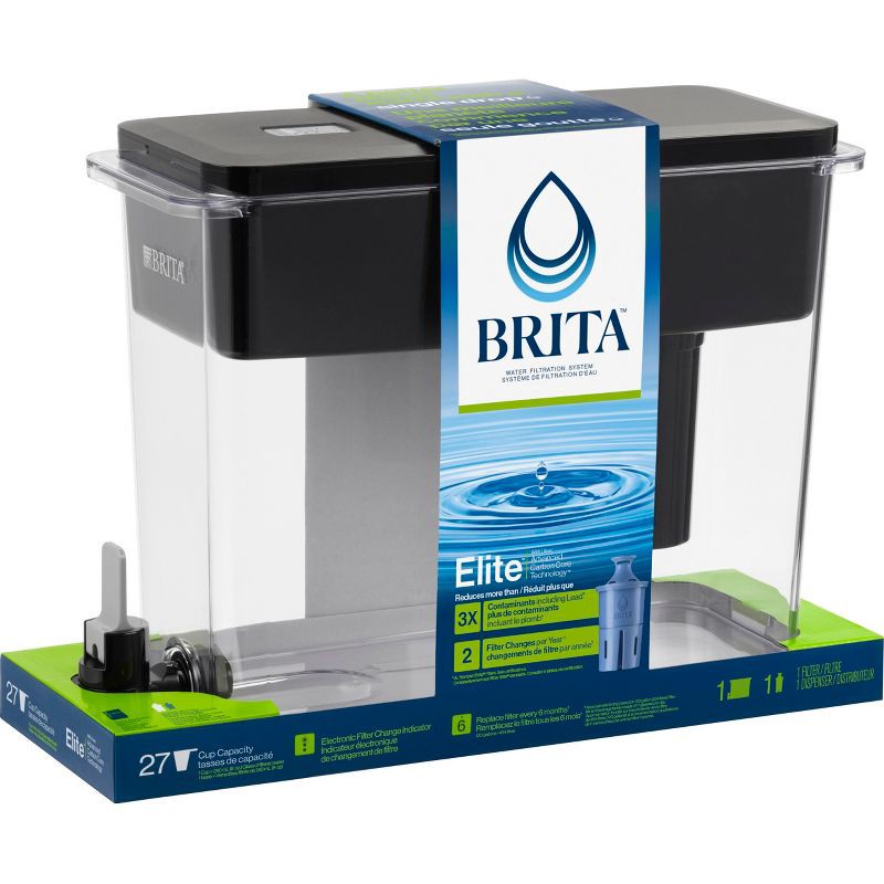 slide 13 of 21, Brita Extra Large 27-Cup UltraMax Filtered Water Dispenser with Filter - Jet Black, 1 ct