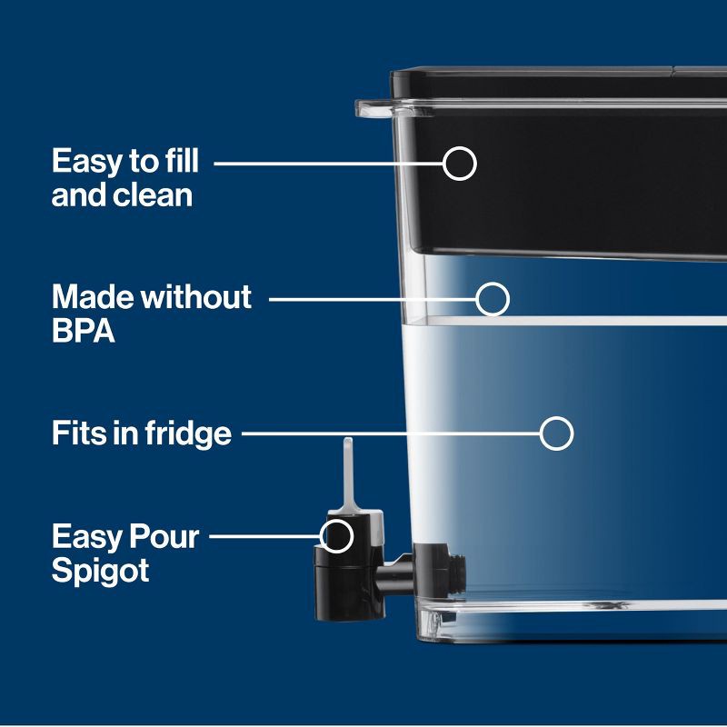 slide 4 of 21, Brita Extra Large 27-Cup UltraMax Filtered Water Dispenser with Filter - Jet Black, 1 ct