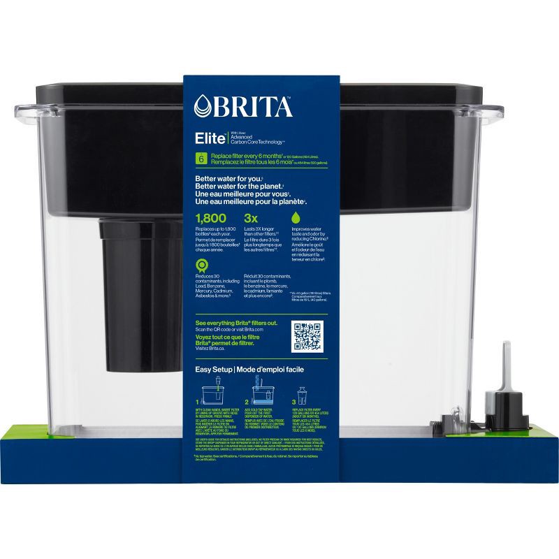 slide 7 of 21, Brita Extra Large 27-Cup UltraMax Filtered Water Dispenser with Filter - Jet Black, 1 ct