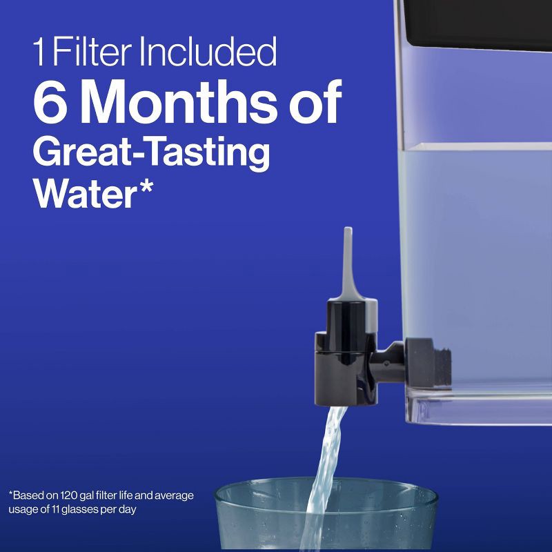 slide 11 of 16, Brita Extra Large 27-Cup UltraMax Filtered Water Dispenser with Filter - Jet Black, 1 ct