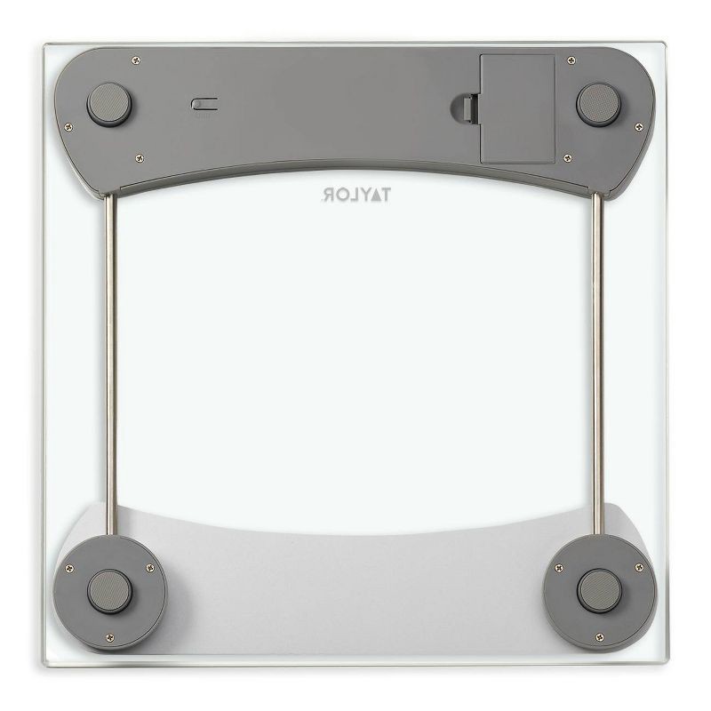 slide 10 of 11, Taylor Digital Glass Bathroom Scale - Clear with Stainless Steel Accents, 1 ct