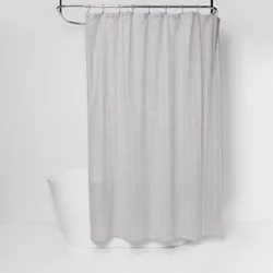Tonal Striped Shower Curtain Gray - Threshold™