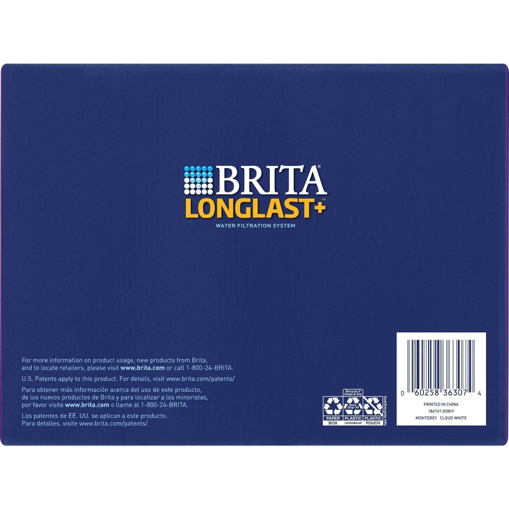 slide 7 of 7, Brita Water Filter Monterey 10-Cup Water Pitcher Dispensers with Longlast Water Filter - White, 1 ct