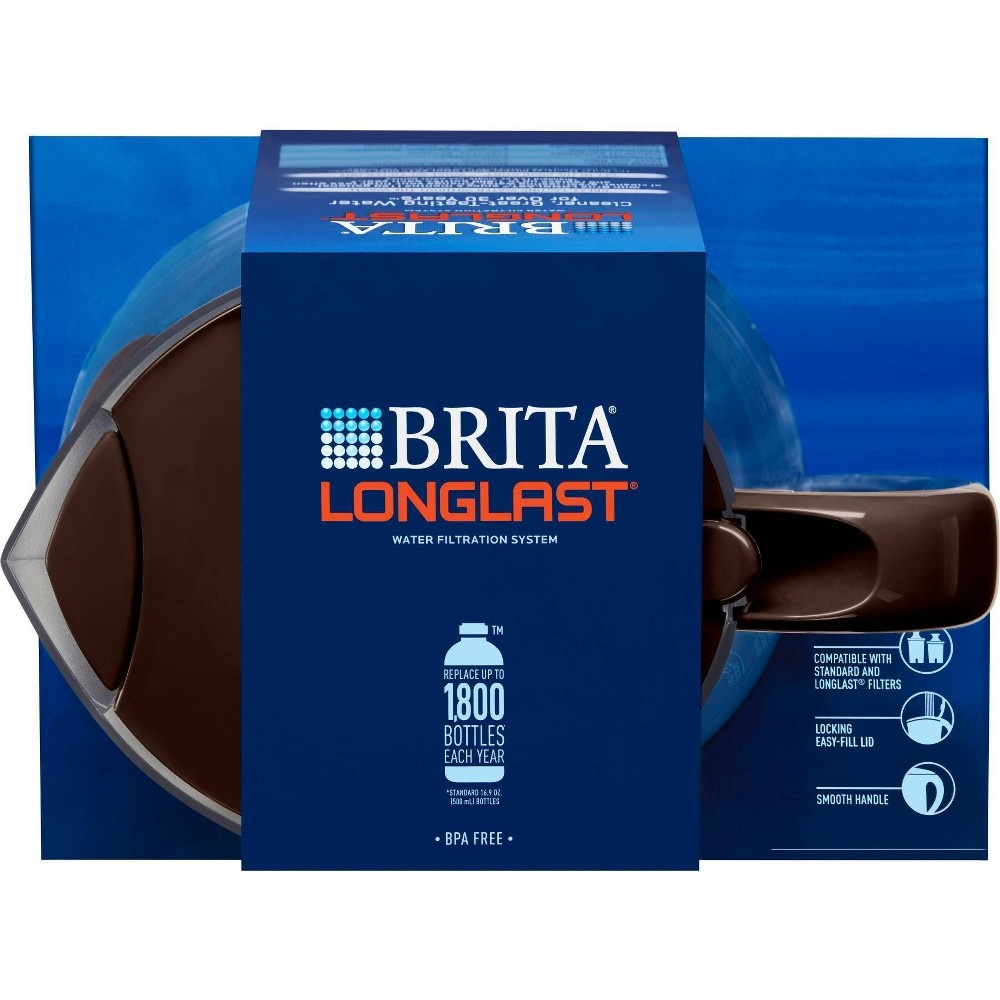 slide 10 of 10, Brita Water Filter Monterey 10-Cup Water Pitcher Dispensers with Longlast Water Filter - Black, 1 ct
