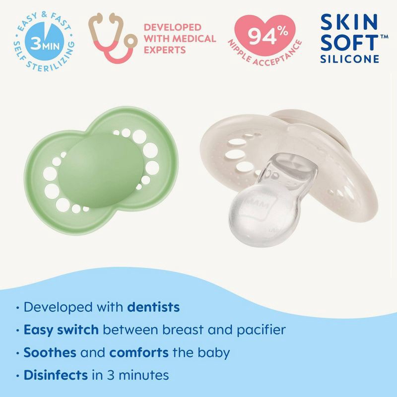 slide 3 of 7, MAM Day/Night Triple Pack 6+ Months - Blue/Aqua 3ct, 3 ct