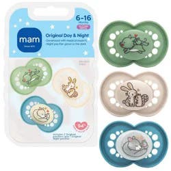 MAM Day/Night Triple Pack 6+ Months - Blue/Aqua 3ct: Silicone, BPA-Free, Phthalate-Free