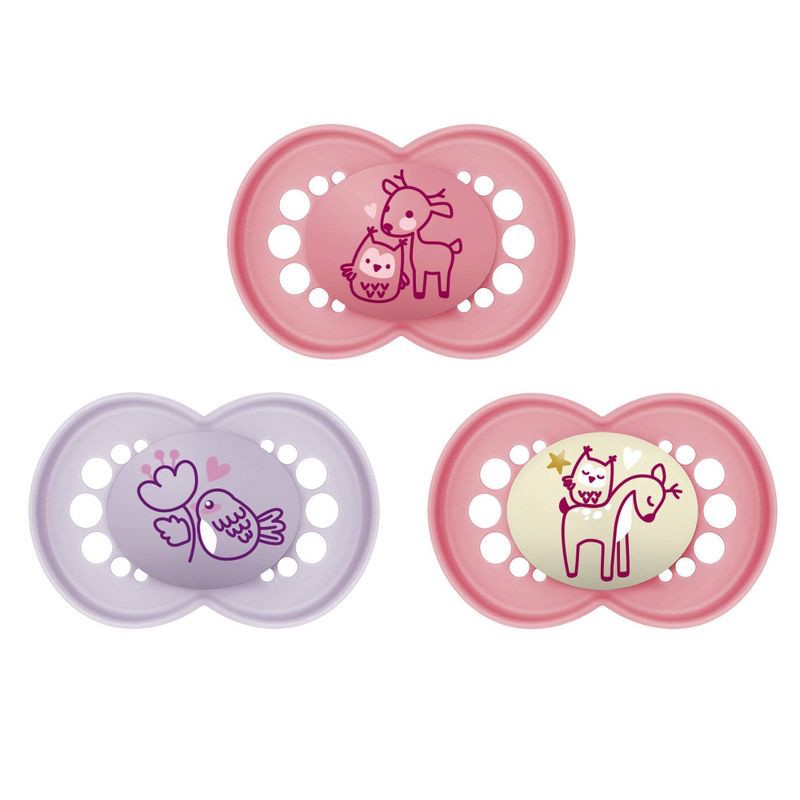 slide 1 of 9, MAM Day/Night Triple Pack, 6+ Months - Purple/Pink 3ct, 3 ct