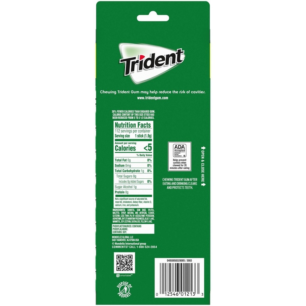 slide 4 of 13, Trident Spearmint Gum / 14pkgs, 8 ct