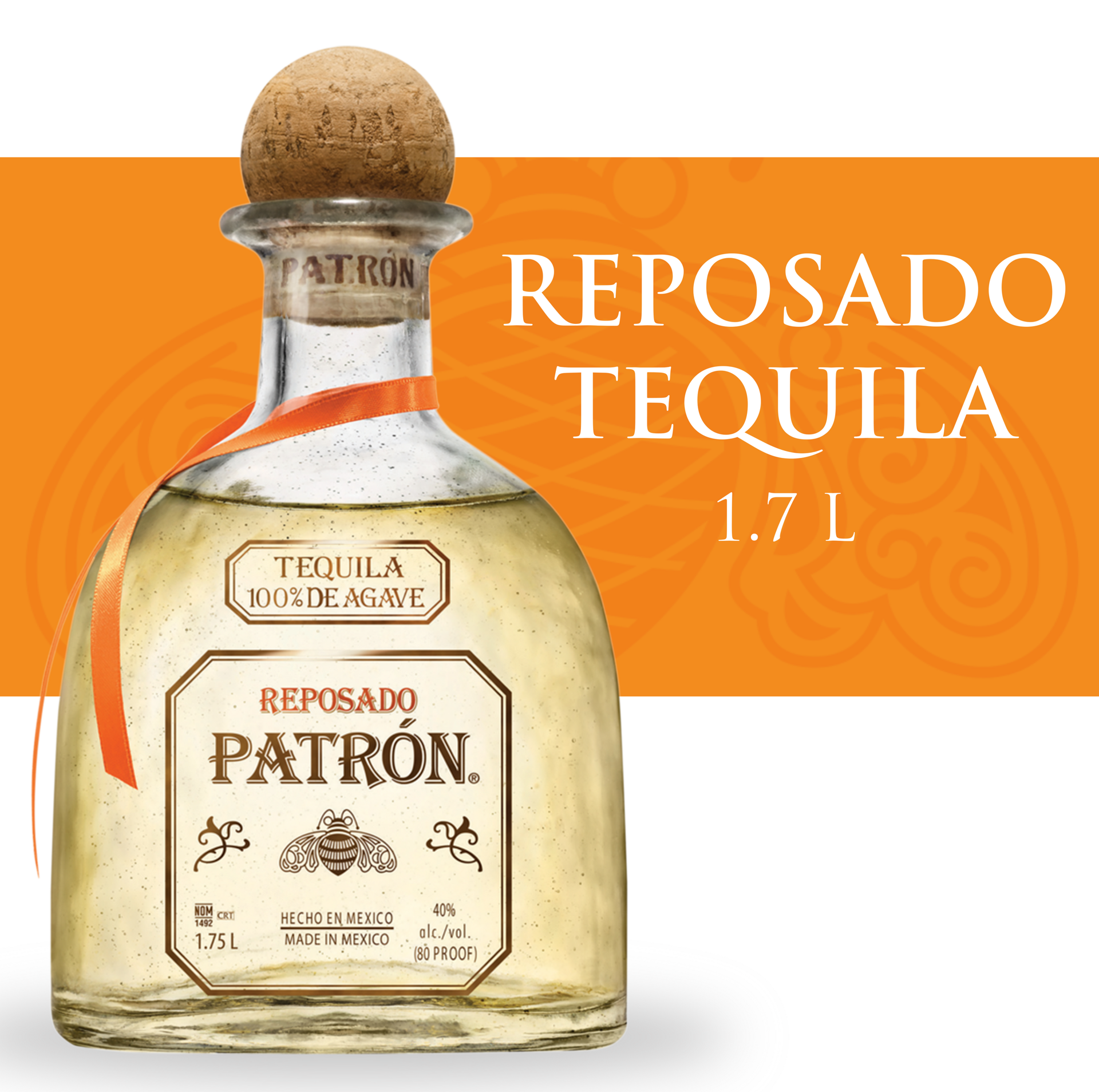 slide 3 of 5, Patrón Reposado Tequila 40% 175Cl/1.75L, 1.75 liter