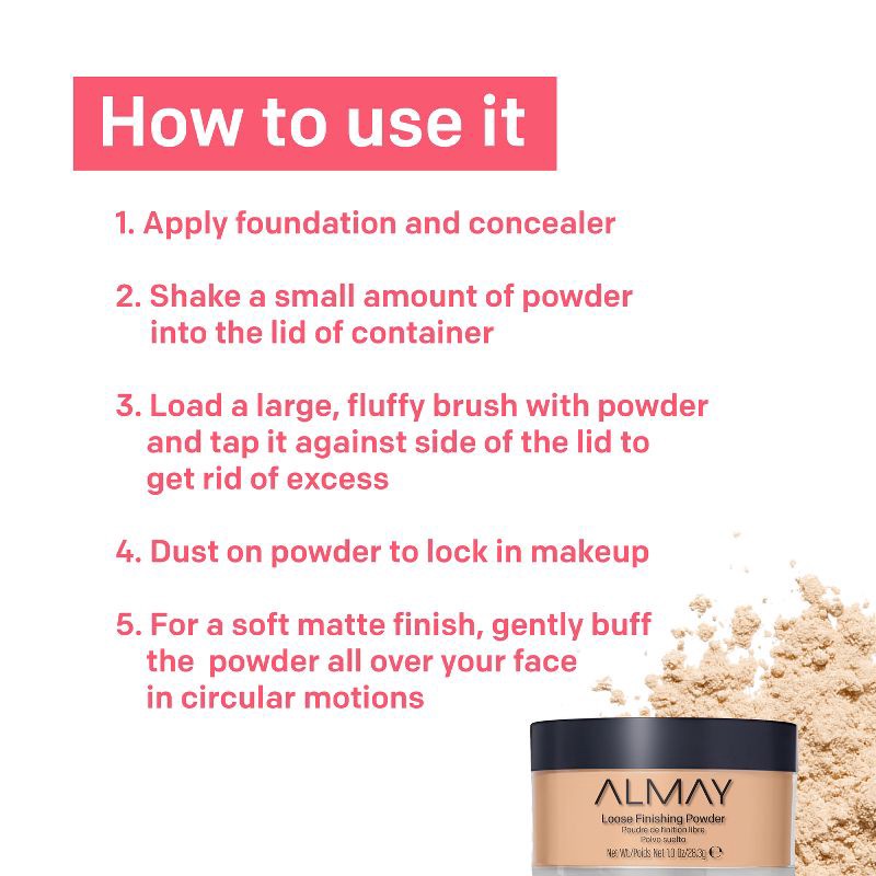 slide 4 of 5, Almay Loose Finishing Powder - 100 Light - 1.0oz, 1 oz