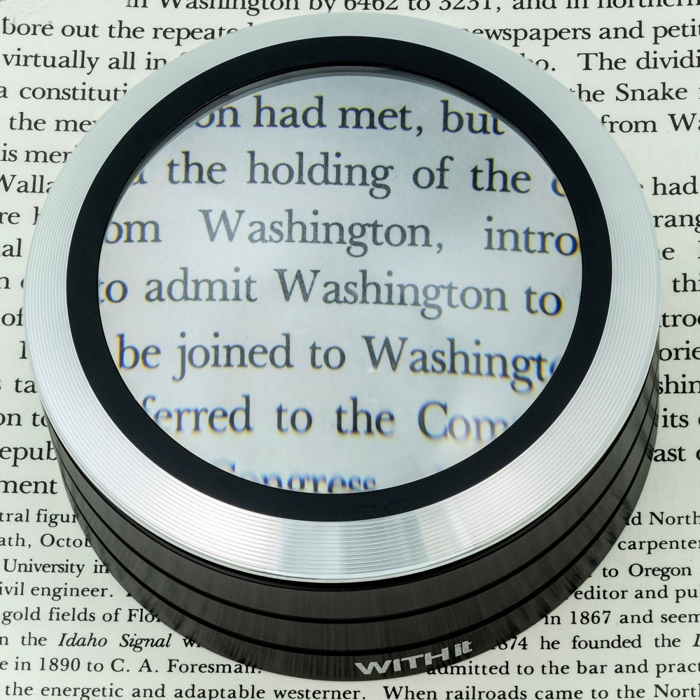 slide 3 of 3, WITHit Lighted Dome Magnifier - Black LED, 1 ct