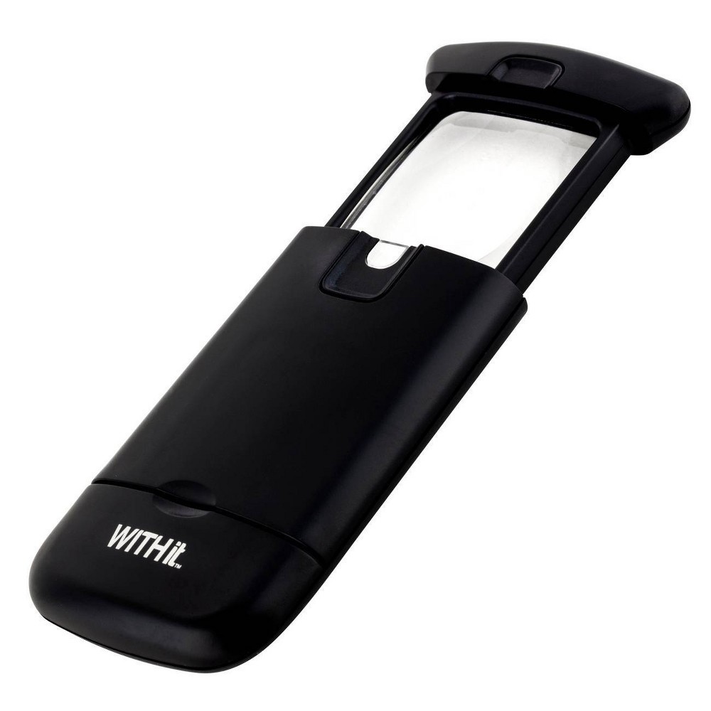 slide 4 of 4, WITHit Pocket Lighted Magnifier - Black LED, 1 ct