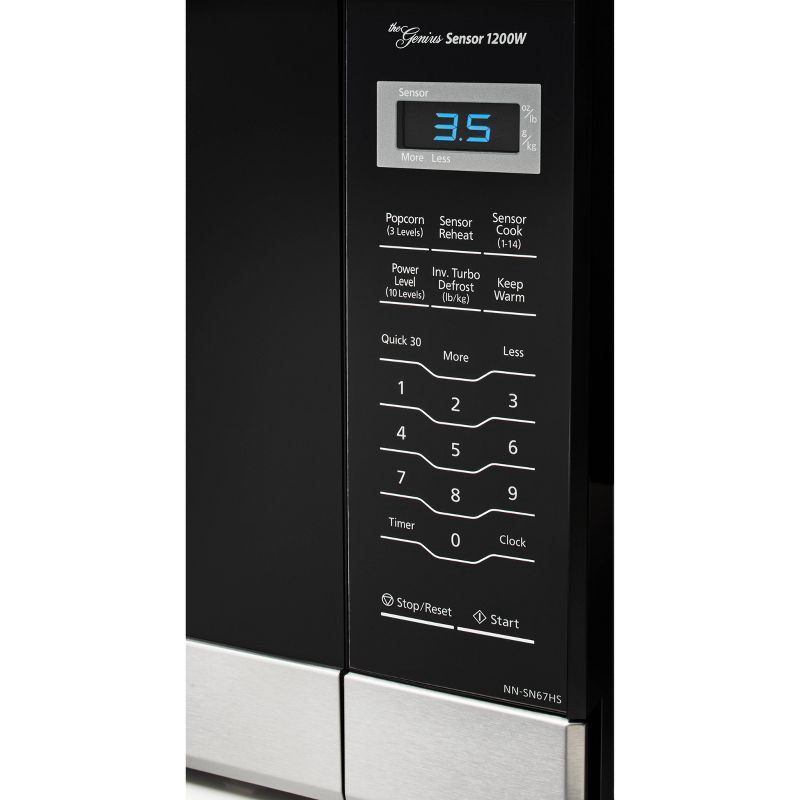 slide 5 of 12, Panasonic 1.2 Inverter Microwave - Stainless Steel NN-SN67HS: Countertop, 1200W, 12 Programs, Digital Display, 1 ct