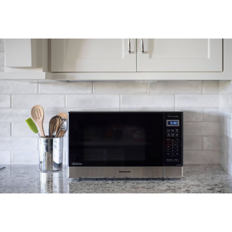 slide 3 of 12, Panasonic 1.2 Inverter Microwave - Stainless Steel NN-SN67HS: Countertop, 1200W, 12 Programs, Digital Display, 1 ct