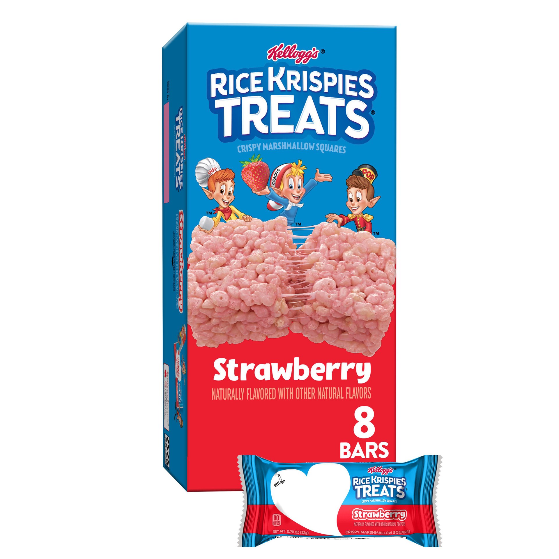slide 1 of 1, Rice Krispies Treats Strawberry Marshmallow Snack Bars, 6.2 oz