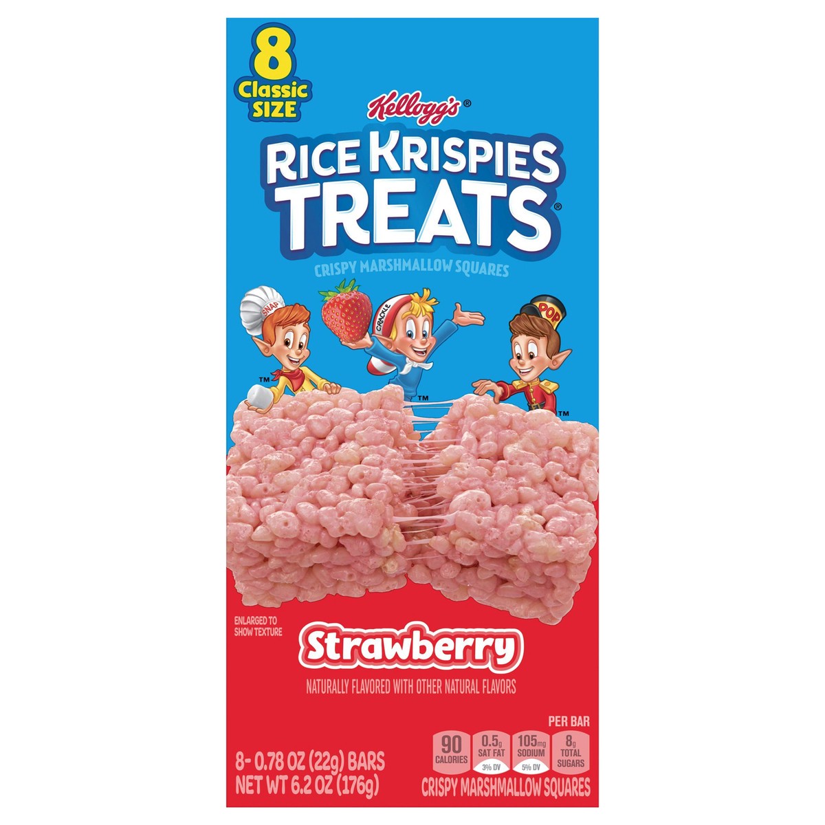 slide 1 of 7, Rice Krispies Treats Kellogg's Rice Krispies Treats Marshmallow Snack Bars, Strawberry, 6.2 oz, 8 Count, 6.2 oz