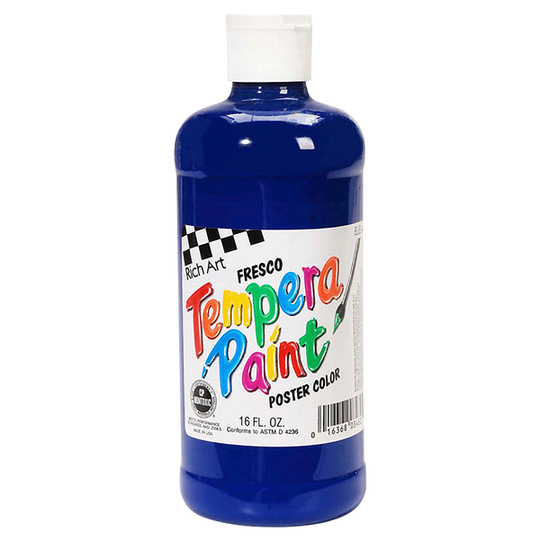 slide 1 of 3, Darice Rich Art Tempera Liquid Paint Blue, 16 oz