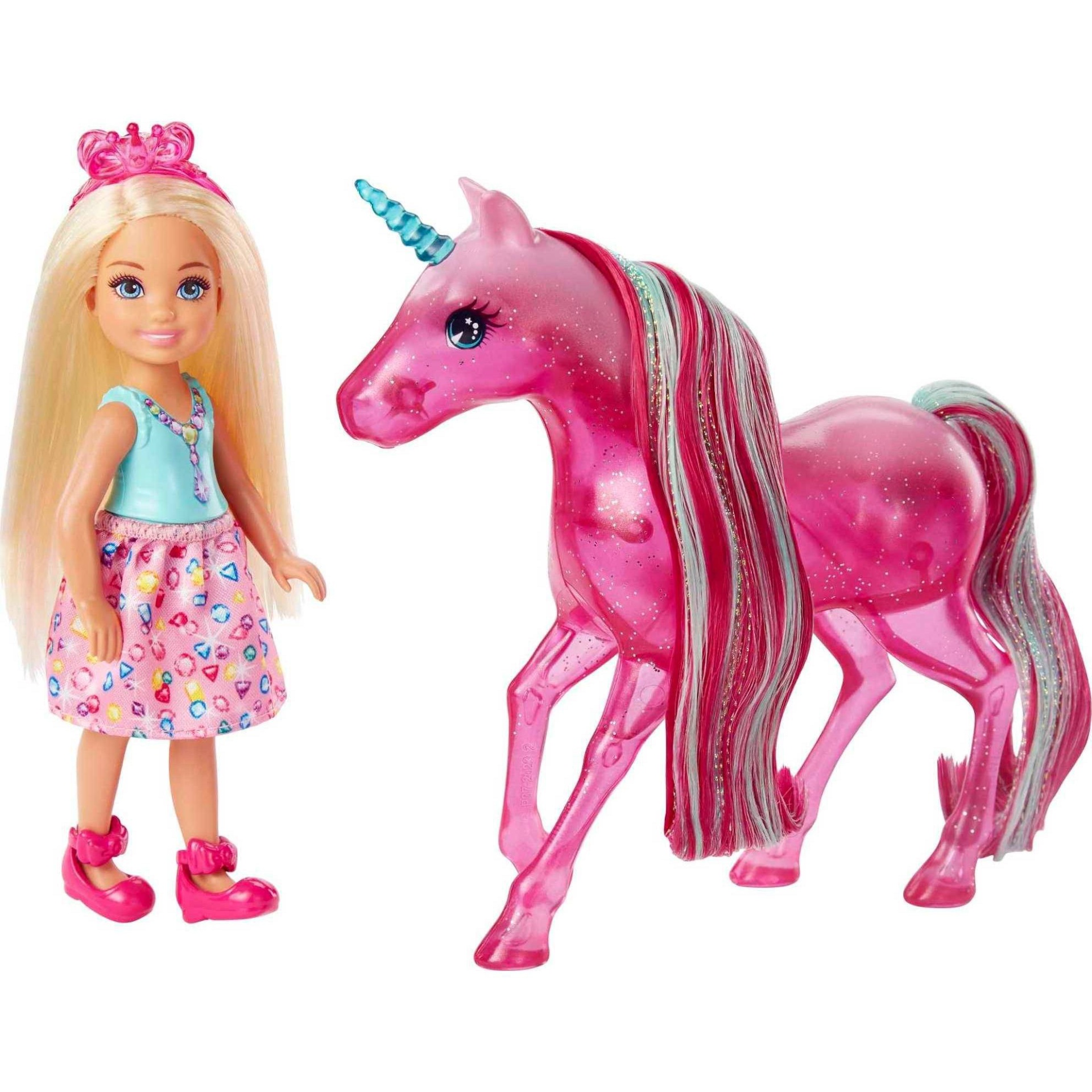 slide 1 of 5, Barbie Dreamtopia Chelsea Doll and Unicorn, 1 ct