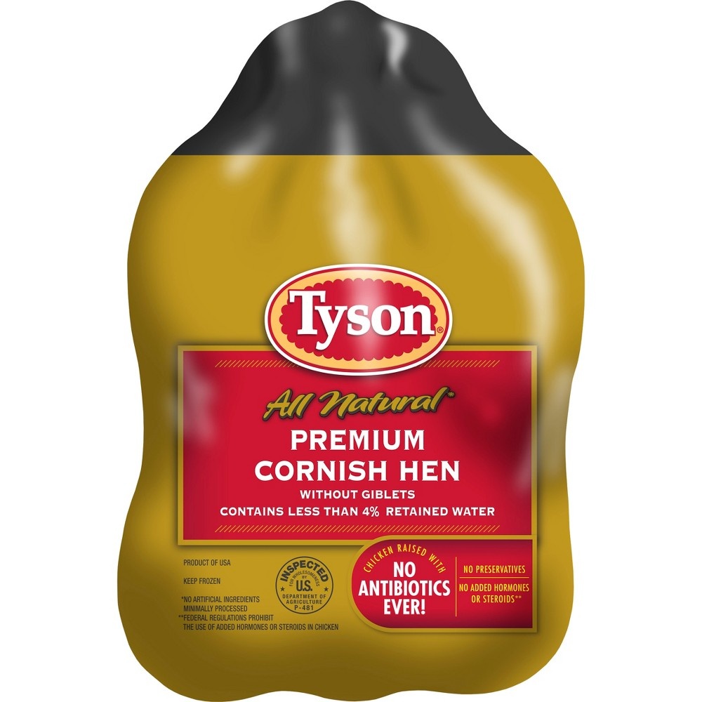 slide 3 of 3, Tyson Premium Cornish Game Hen - Frozen, 3 lb, 2 ct