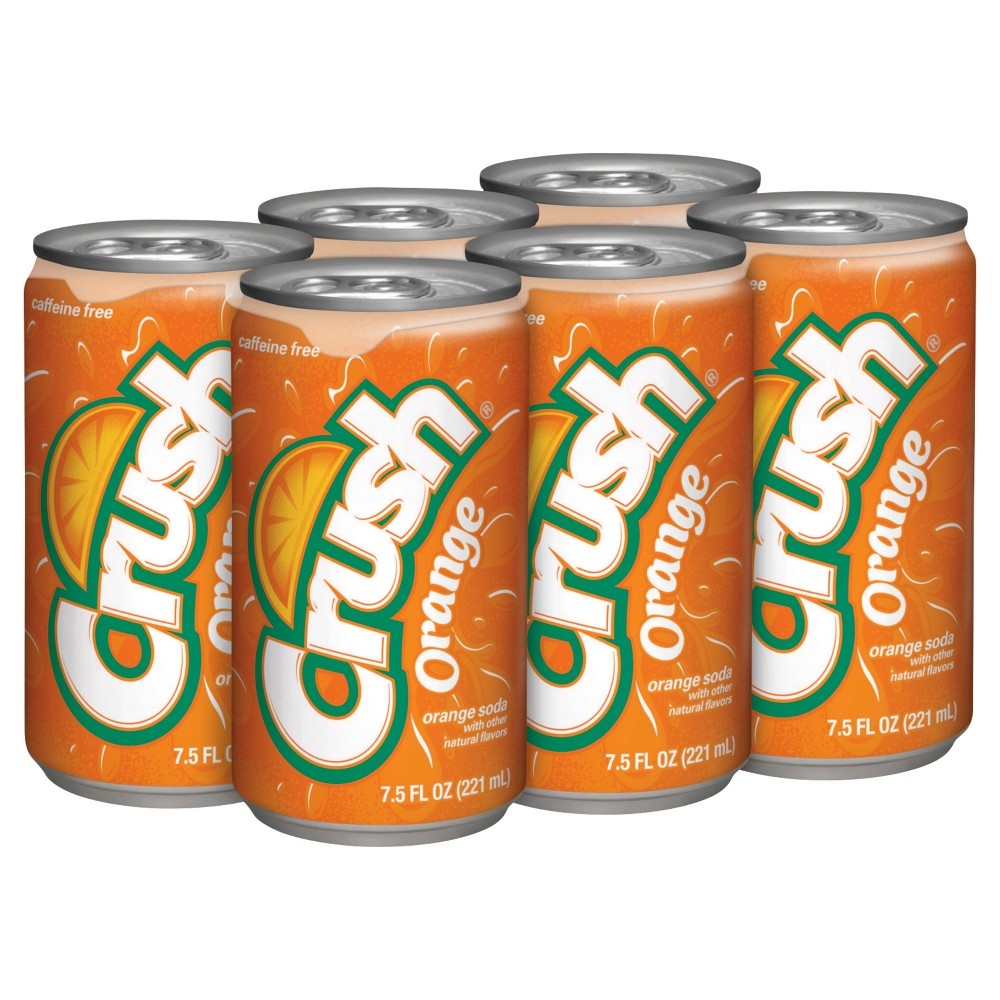 slide 2 of 3, Crush Orange Soda / Mini Cans, 6 ct, 7.5 fl oz
