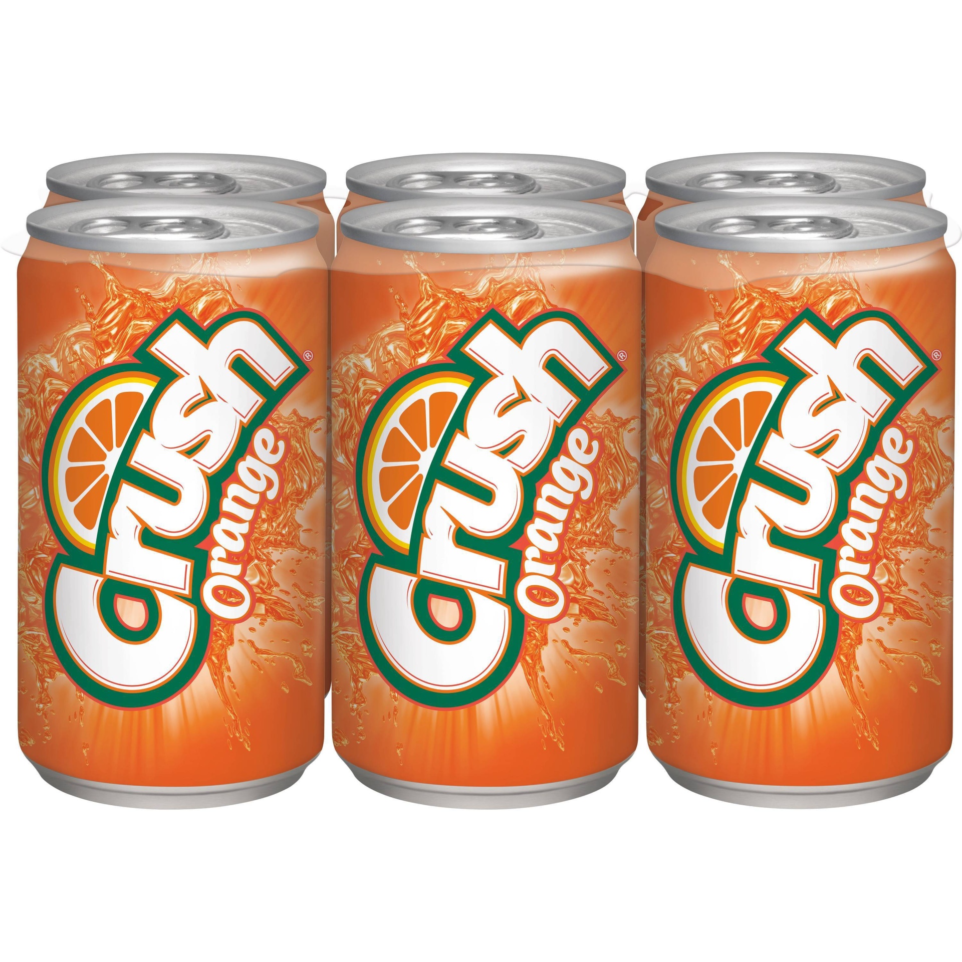 slide 1 of 3, Crush Orange Soda / Mini Cans, 6 ct, 7.5 fl oz