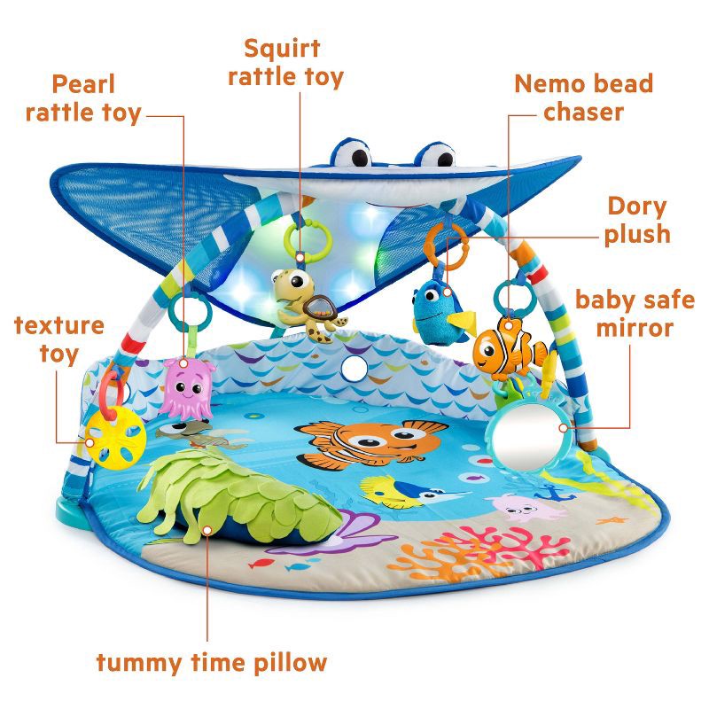 slide 3 of 18, Disney Baby Finding Nemo Mr. Ray Ocean Lights & Music Activity Play Gym, 1 ct