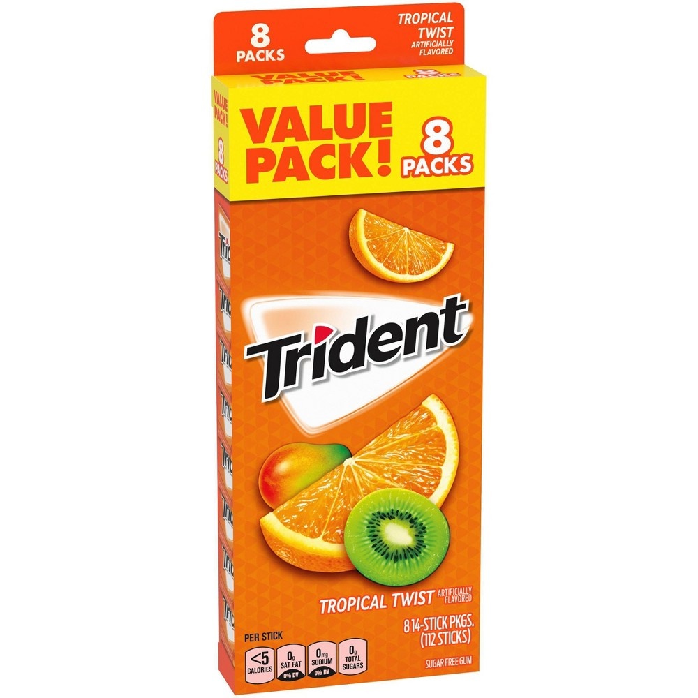 slide 2 of 13, Trident Tropical Twist Gum, 8 ct