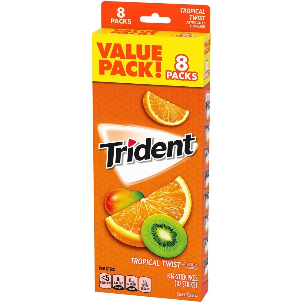 slide 3 of 13, Trident Tropical Twist Gum, 8 ct