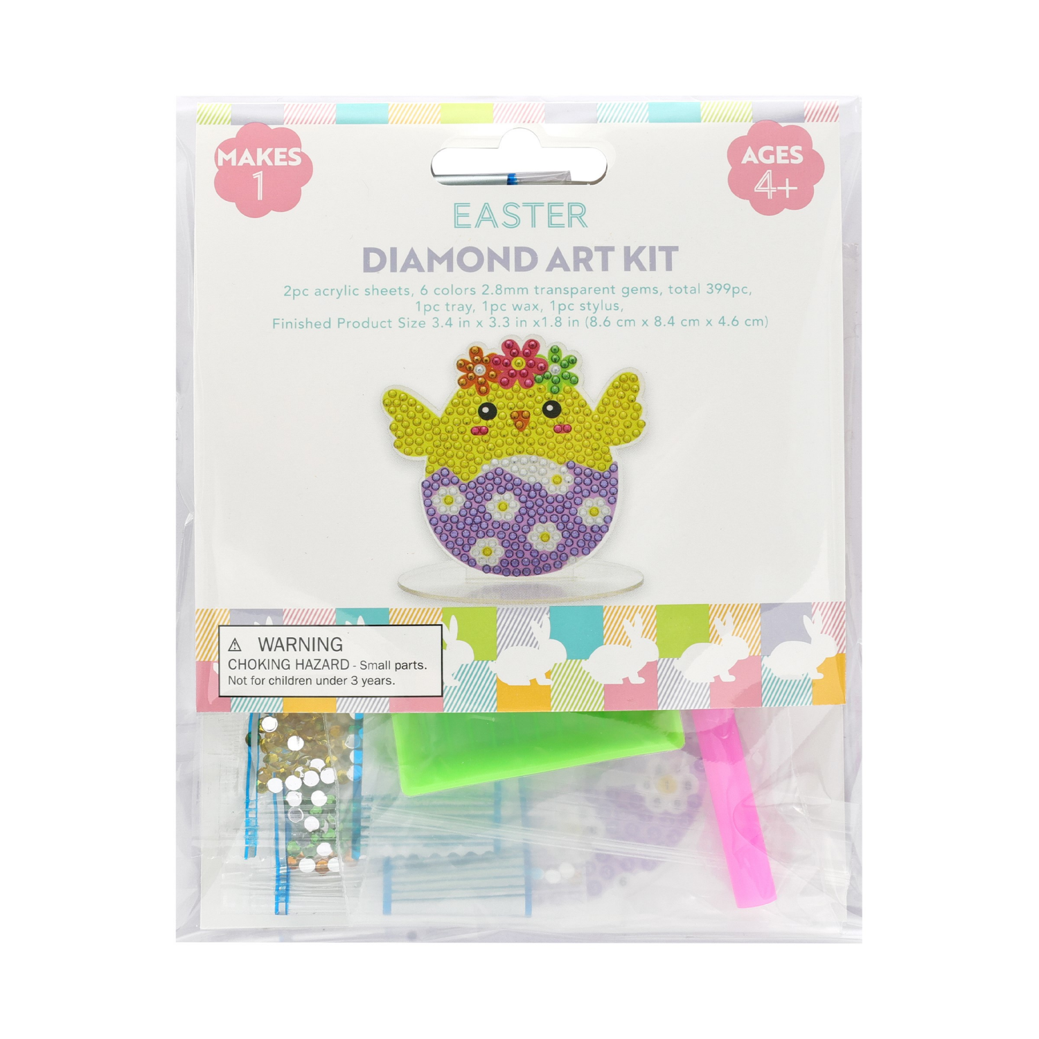 slide 1 of 2, Meijer Corporate Seasonal Easter Chick Diamond Figure Art, 3.5 in, 1 ct, 1 ct