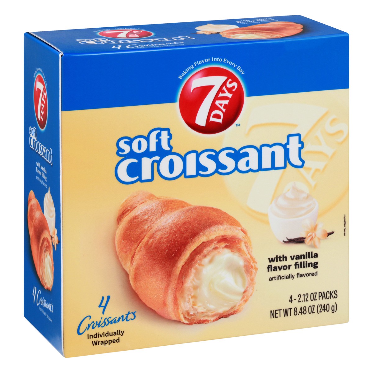 slide 3 of 9, 7DAYS With Vanilla Flavor FIlling Croissant 4 oz, 2.12 oz