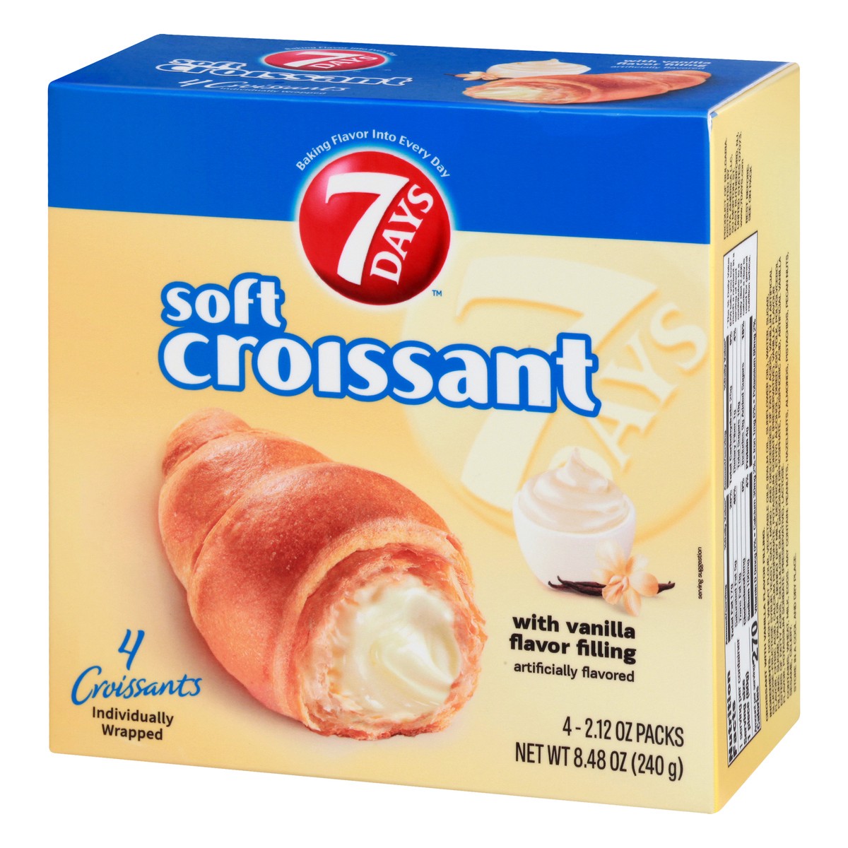 slide 5 of 9, 7DAYS With Vanilla Flavor FIlling Croissant 4 oz, 2.12 oz
