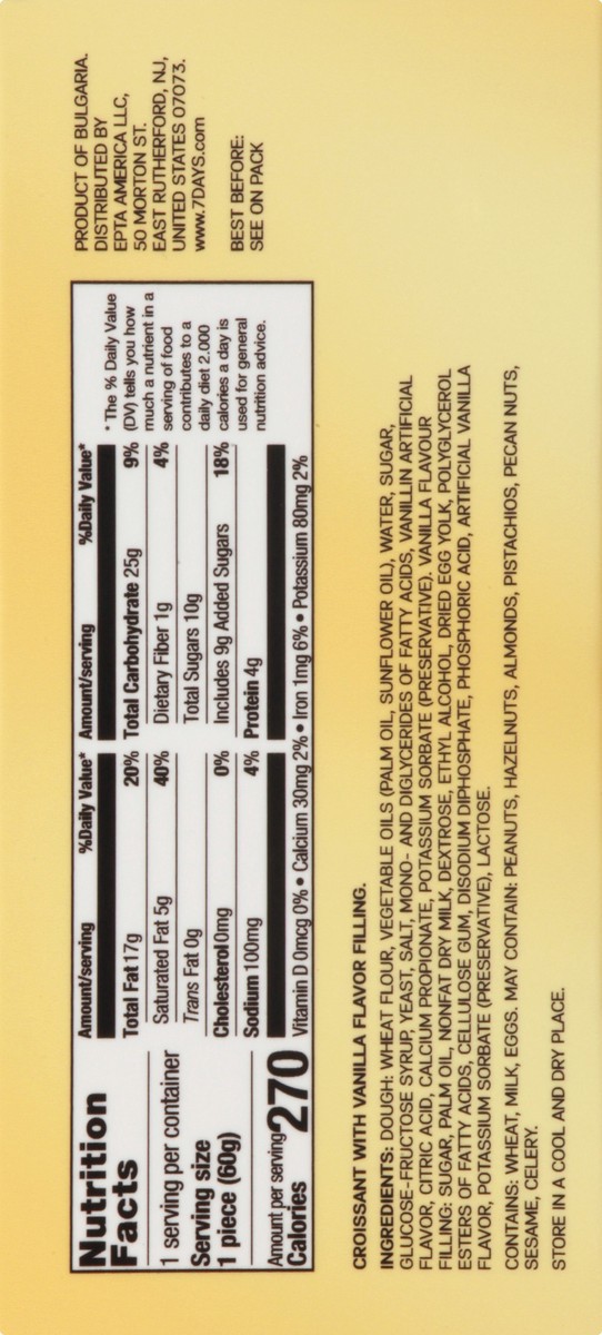 slide 2 of 9, 7DAYS With Vanilla Flavor FIlling Croissant 4 oz, 2.12 oz