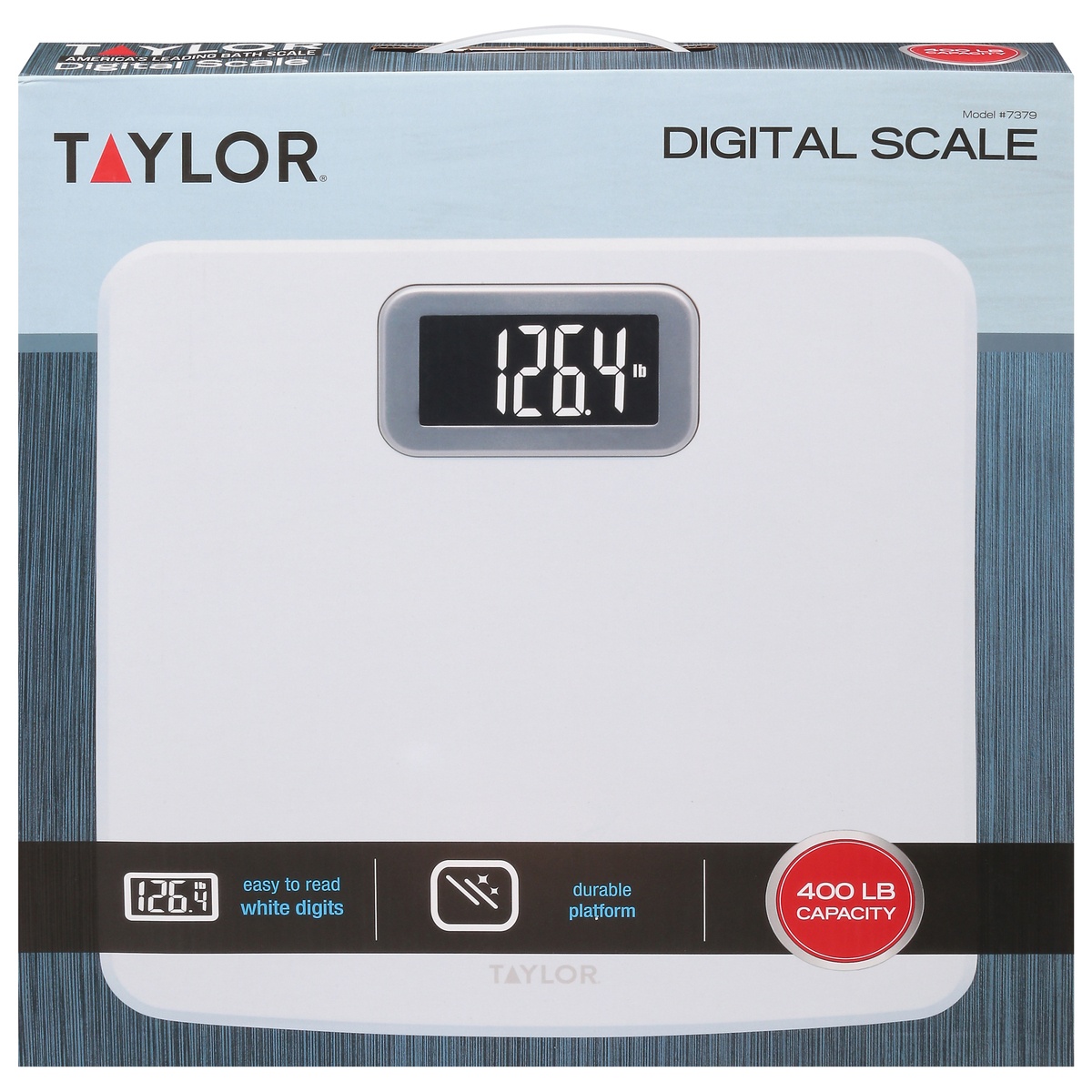 slide 1 of 1, Taylor Digital Bathroom Scale - Bright White, 1 ct