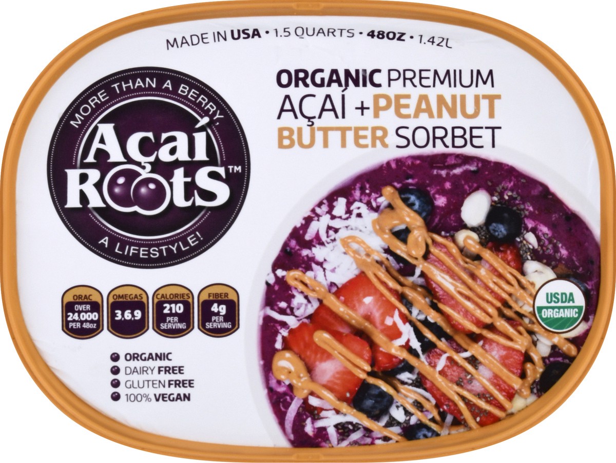 slide 3 of 13, Acai Roots Organic Premium Acai + Peanut Butter Sorbet 1.5 qt, 1.5 qt
