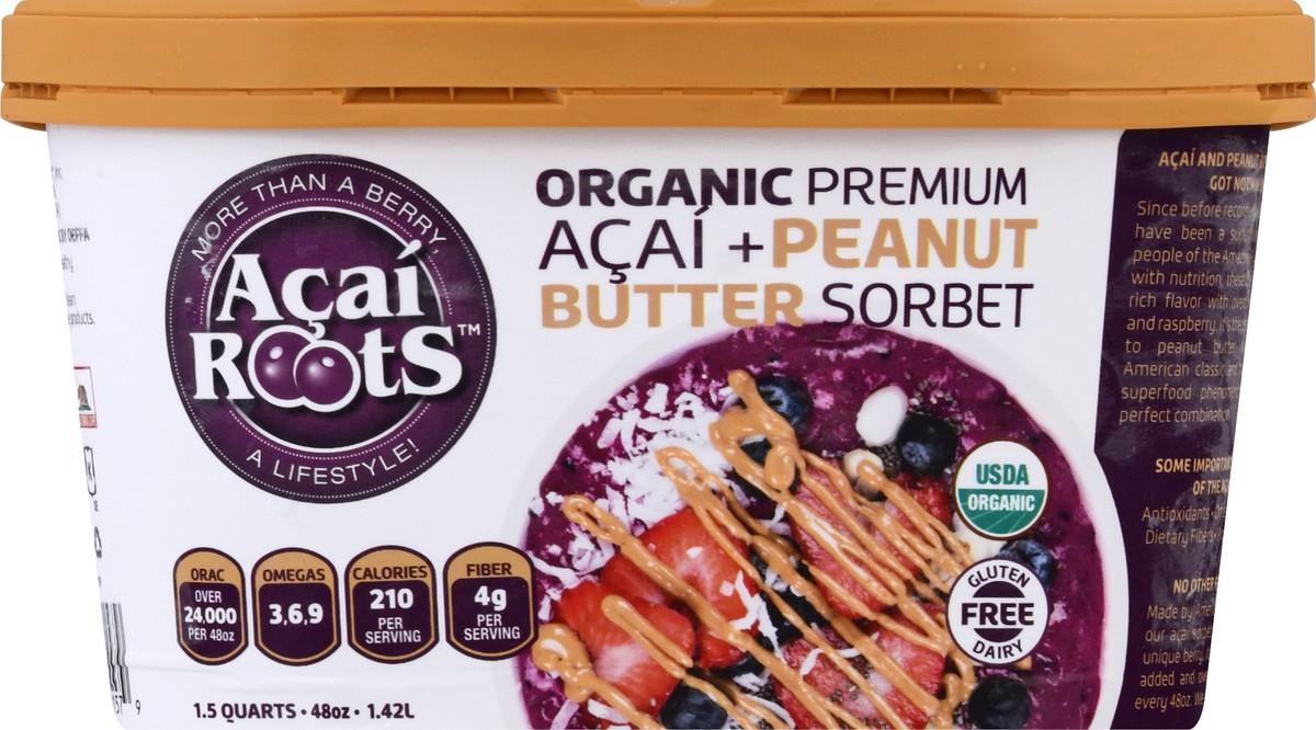 slide 4 of 13, Acai Roots Organic Premium Acai + Peanut Butter Sorbet 1.5 qt, 1.5 qt