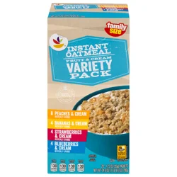 Giant Fruit & Cream Variety Pack Instant Oatmeal Family Size - 20 ct
