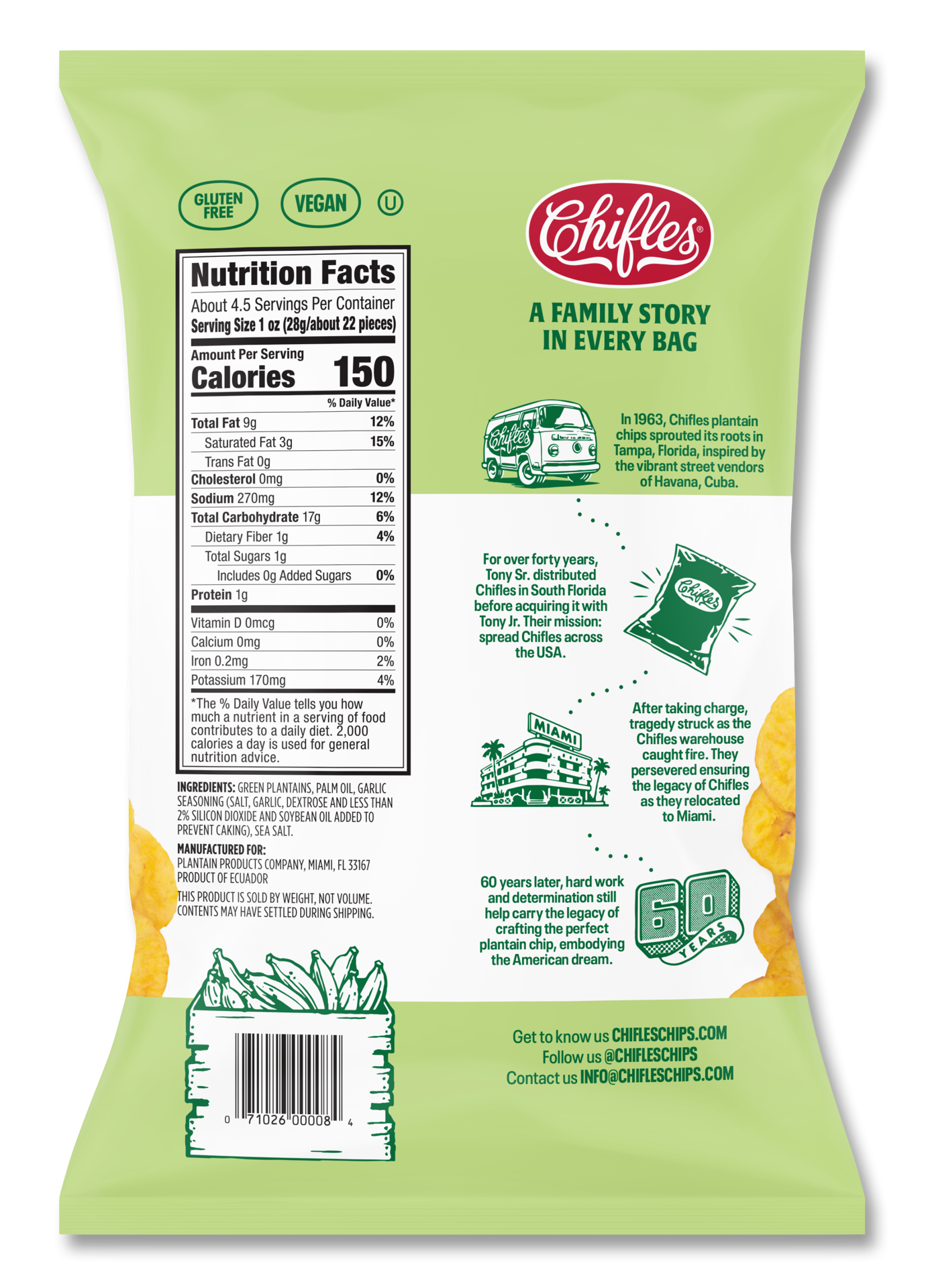 slide 2 of 2, Chifles Garlic Plantain Chips 4.5 oz, 5 oz