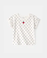 Carter's Toddler Girl Strawberry Polka Dot Top - White - 2T